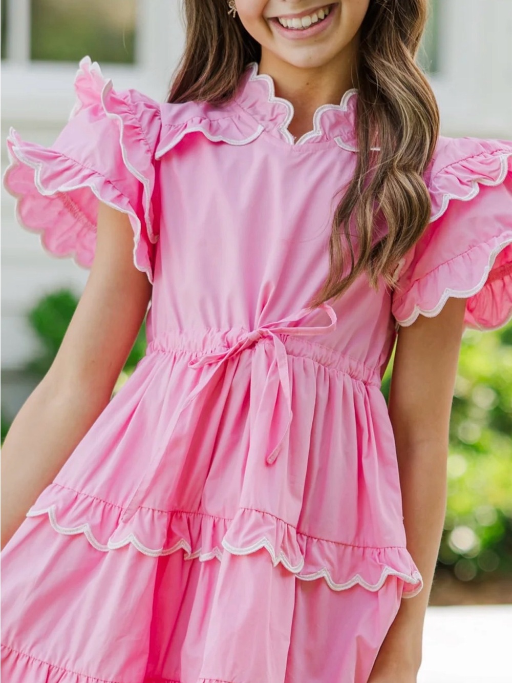 Shop the Mint. Girls' Pink Ruffle Tiered Dress. Size 5/6. Like New! Mint.com